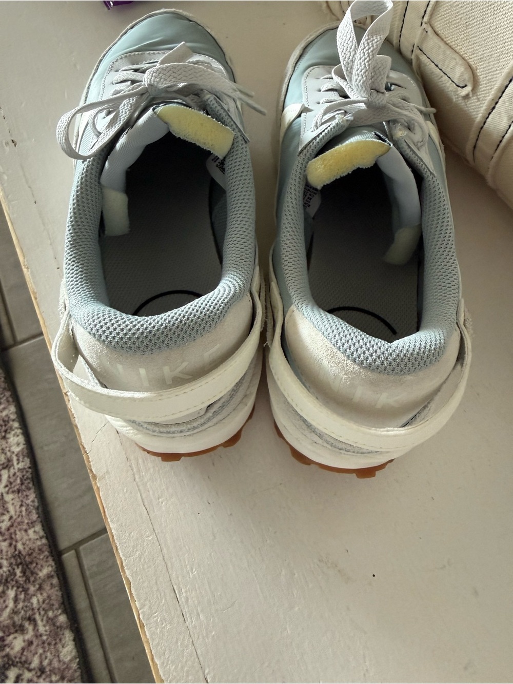Nike Women's Pale Blue and White Athletic Sneakers